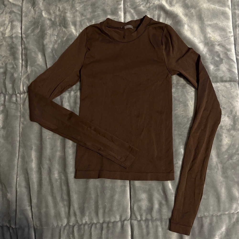 Aritzia Brown Smooth Seamless Willow Hip Longsleeve